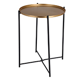 Mesa de Metal Dorada con Negro 35x47cm
