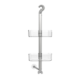 Organizador de Ducha Cling Transparente Satinado 2 Niveles  Ajustables Prima Nova