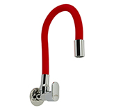 Grifería de Pared para Cocina Pico Flexible Rojo Cromo Vitta