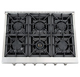 Cocina Profesional a Gas con 6 Quemadores 90x72x22cm Dipiu