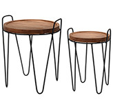 Mesa Auxiliar de Madera en Juego 2 Piezas 