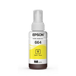 Botella De Tinta Epson T664 Yellow 70Ml - L220,L380,L355,L375,L395,L495,L555,L575,L565,L1455,L655