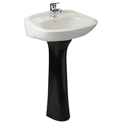 Lavabo Ferrara Blanco Negro con Pedestal