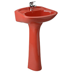 Lavabo Ferrara Rojo con Pedestal