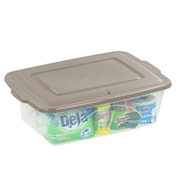 Organizador Box 30 Litros con Tapa Taupe Plapasa