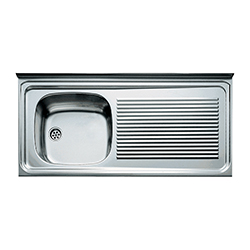 Lavadero de Sobreponer 100x50cm de 1 Pozo con Escurridor Derecho de Acero Inoxidable Teka
