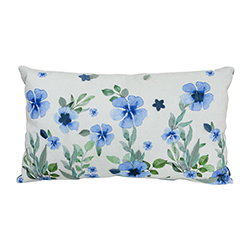 Cojín Estampado de Flores Azul Celeste