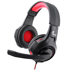 Audífono + Microfono GAMER XTECH ON EAR IXION USB + 3.5mm Negro-Rojo