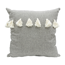 Cojín Borlas Neutral Acero 45x45cm