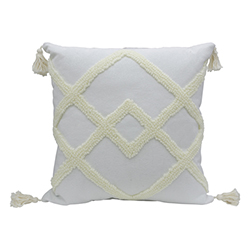 Cojín Tufting Neutral Blanco 45x45cm