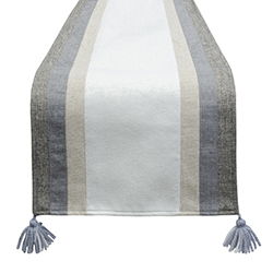 Camino de Mesa Franjas Neutral Gris 