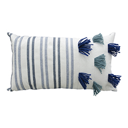 Cojín Lumbar Rayas Borla Deep Blue 30x50cm