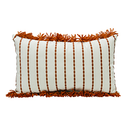 Cojín Lumbar Borlas Orchid Terracota 30x50cm