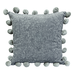 Cojín Androme Pompom Gris 45x45cm