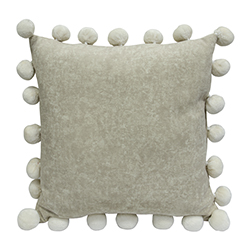 Cojín Androme Pompom Beige 45x45cm