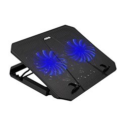 VENTILADOR PARA NOTEBOOK AVANTI HASTA 16" 2 PUERTOS USB 5 NIVELES 2 VENTILADORES LED AZUL