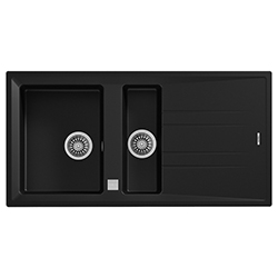 Fregadero Stone Encastrado Reversible de Granito de 1 1/2 Cubeta y Escurridor