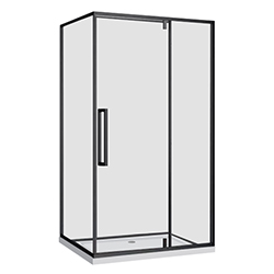 Cabina Rectangular Negra Vidrio Claro 120x80x190cm