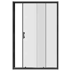 Puerta de Vidrio para Ducha 130x190cm Negra