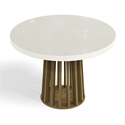 Mesa de Comedor Olinda 105cm Blanca con Vidrio