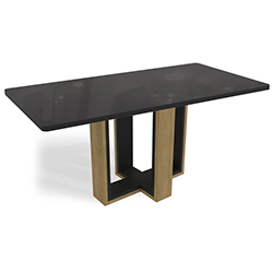 Mesa de Comedor Natal 90x160cm Negra con Vidrio