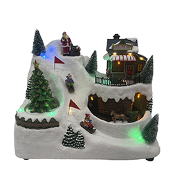 Pista de Esquiar Musical con Árbol 21.5cm