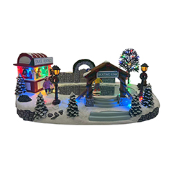 Pueblo Musical con Luces Led 40x22x17cm