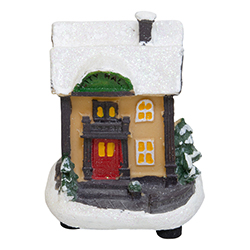 Casa Navideña con Luces para Pueblo 8x6cm