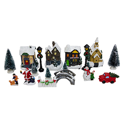 Accesorios para Pueblo Navideño 18 Piezas