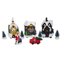 Accesorios para Pueblo Navideño 9 Piezas