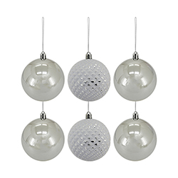 Bola Navideña Plata Winter Magic 8cm 6 Piezas