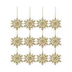 Copo de Nieve Oro 12cm 6 Unidades