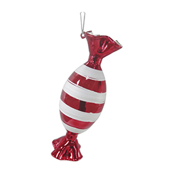 Caramelo Colgante de Vidrio  Roja Blanca 4.9x14cm 