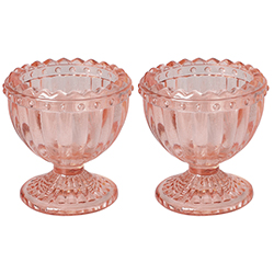Porta Huevos Cristal 2 Piezas Rosa Excellent Houseware