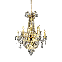 Lámpara de Techo Fano Oro Cristal 70x145cm 16xE14 Eurolight