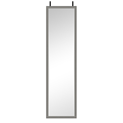 Espejo Cuerpo Entero 30x120cm Marco Gris con Soporte para Puerta