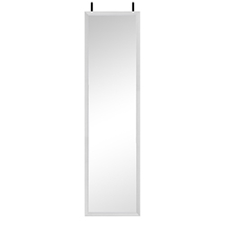 Espejo Cuerpo Entero 30x120cm Marco Blanco con Soporte para Puerta
