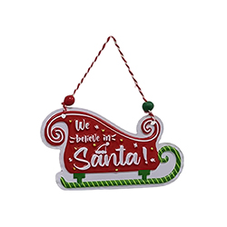 Colgante de Trineo Santa Dear Santa 14X8cm