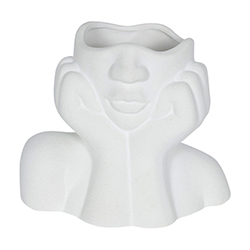 Florero Face Cerámica 16cm Blanco
