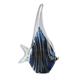 Adorno Ostravia Pez de Vidrio Azul 25cm