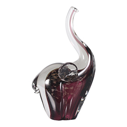 Adorno Elefante de Vidrio Vino 11x8.5x20cm