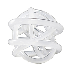 Adorno Nudo de Vidrio Blanco 12cm