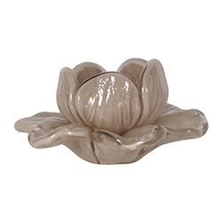 Adorno Flor de Vidrio Taupe 10x5cm