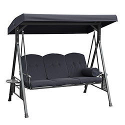 Gazebo con Silla Mecedora Reclinable Gris