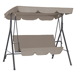 Gazebo con Silla Mecedora 3 Puestos Beige