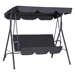 Gazebo con Silla Mecedora 3 Puestos Gris