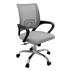 Silla  con Espaldar de Malla Gris con Brazo