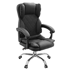 Silla de Oficina de Cuero Negra 