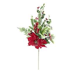 Rama Navideña con Flor 66cm