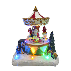 Carrusel Navideño con Movimiento Música y Luz 18x15cm 